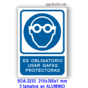 Señal OBLIGATORIO usar gafas protectoras