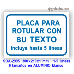 Rótulo para PERSONALIZAR con texto