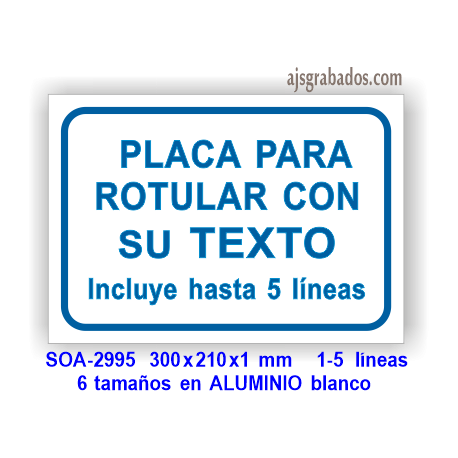 Rótulo a PERSONALIZAR con su texto