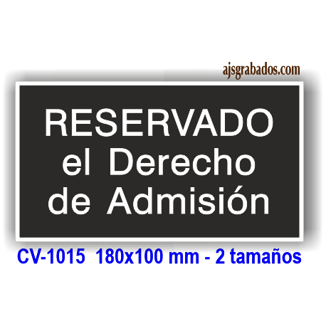 Placa R.D. de Admisión 