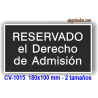 Placa R.D. de Admisión 