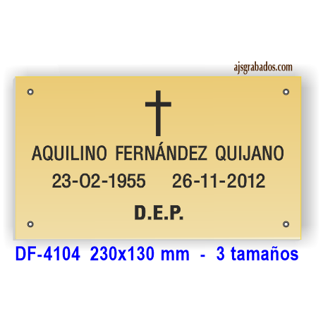 Placa para difuntos