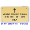 Placa para difuntos