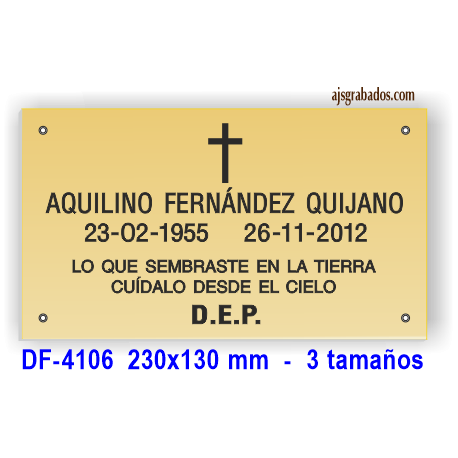 Placa para difuntos