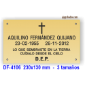 Placa para difuntos