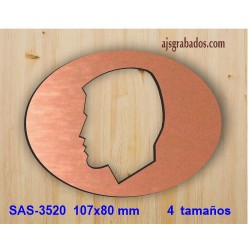 Placa aseo hombre ovalada