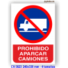Placa prohibido aparcar camiones