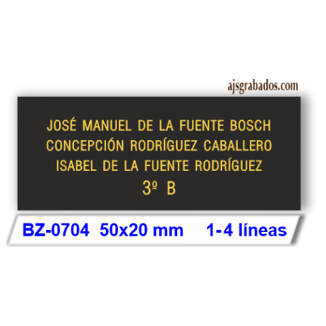 Placa buzón letra dorada