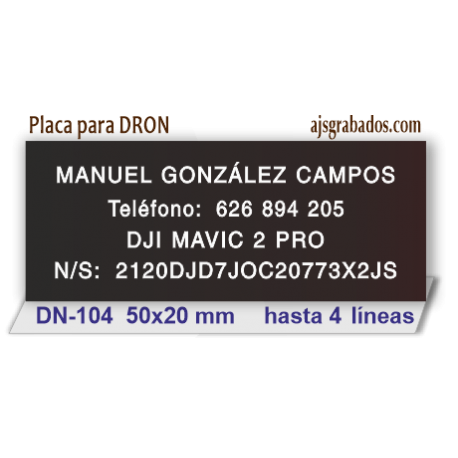 Placa grabada para DRON