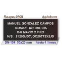 Placa grabada para DRON