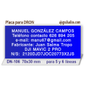Placa grabada para DRON