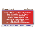Placa grabada para DRON
