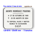 Placa para COLUMBARIOS