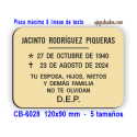 Placa para COLUMBARIOS