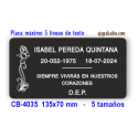 Placa para COLUMBARIOS