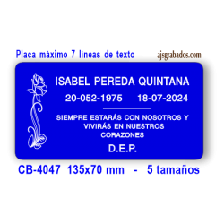 Placa para COLUMBARIOS