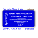 Placa para COLUMBARIOS