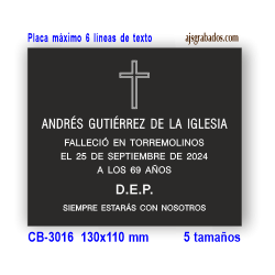 Placa para Nichos y Columbarios