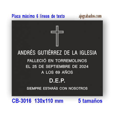 Placa para Nichos y Columbarios