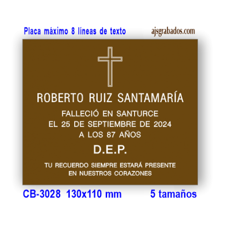 Placa para Nichos y Columbarios