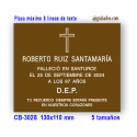Placa para Nichos y Columbarios