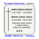 Placa para Nichos y Columbarios