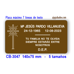 Placa para Columbarios y Nichos