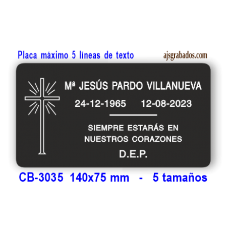Placa para Nichos y Columbarios