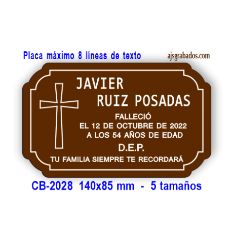 Placa para Nichos y Columbarios