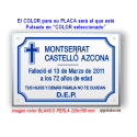 Placa para difuntos