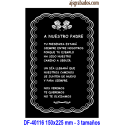 Placa grabada para `poema dinfunto 16 líneas