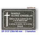 Placa difuntos en granito acrílico
