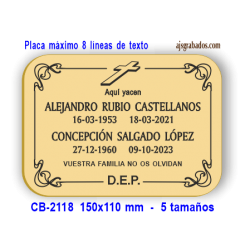 Placa grabada para CEMENTERIO