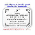 Placa grabada para CEMENTERIO