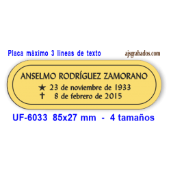 Placa para URNA funeraria