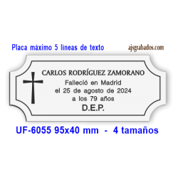 Placa para URNA cenizas