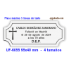 Placa para URNA cenizas