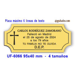 Placa para URNA fúnebre