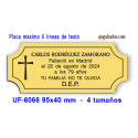 Placa para URNA fúnebre