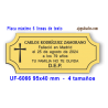 Placa para URNA fúnebre
