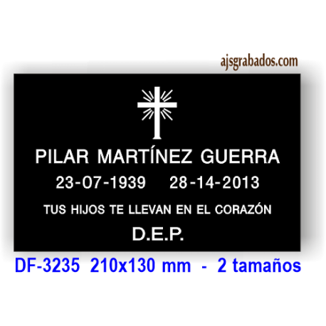 Placa para difuntos