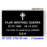 Placa para difuntos