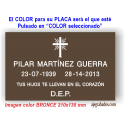 Placa para difuntos