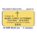Placa para URNA cenizas