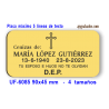 Placa para URNA cenizas