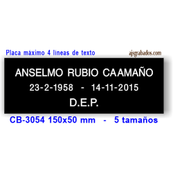 Placa para URNA cenizas