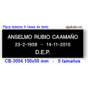 Placa para URNA cenizas