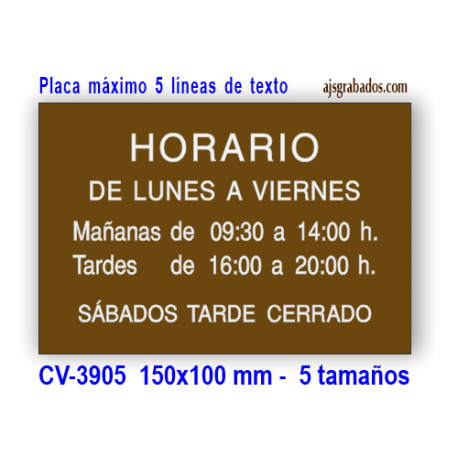 Placa para grabar horario