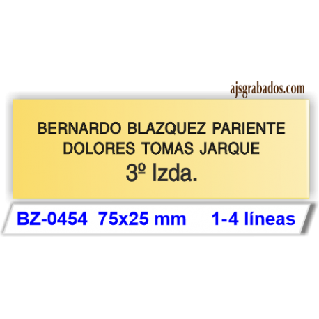 Placa de buzón metallex