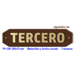 Placa pisos texto relieve